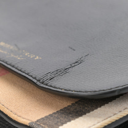 Burberry Derby Calfskin House Check Wallet On Chain Black 11 of 16