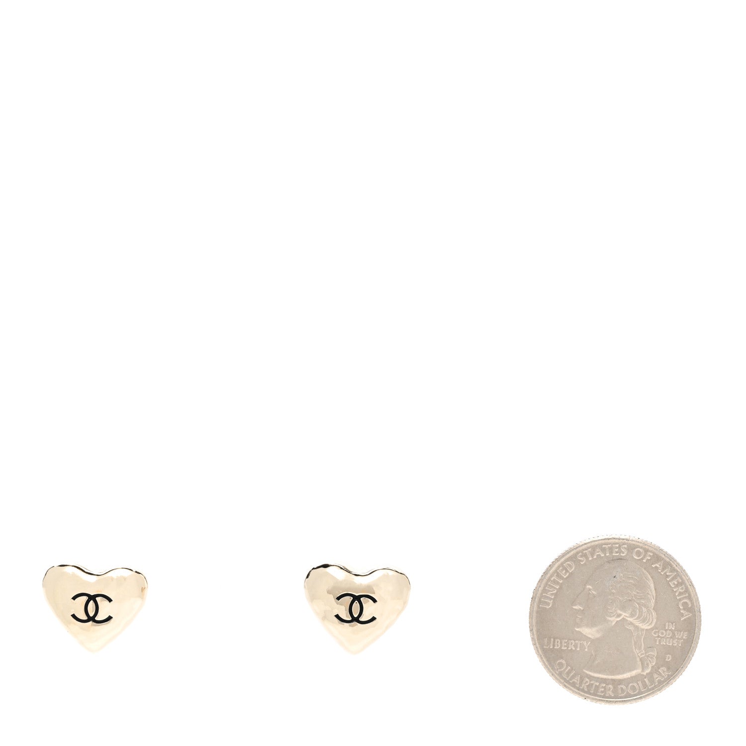 Chanel CC Heart Earrings Gold 2 of 6