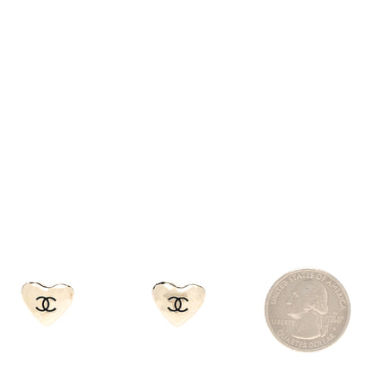 Chanel CC Heart Earrings Gold 2 of 6