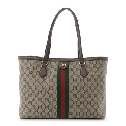 Gucci GG Supreme Monogram Medium Ophidia Shopping Tote Brown 1 of 13