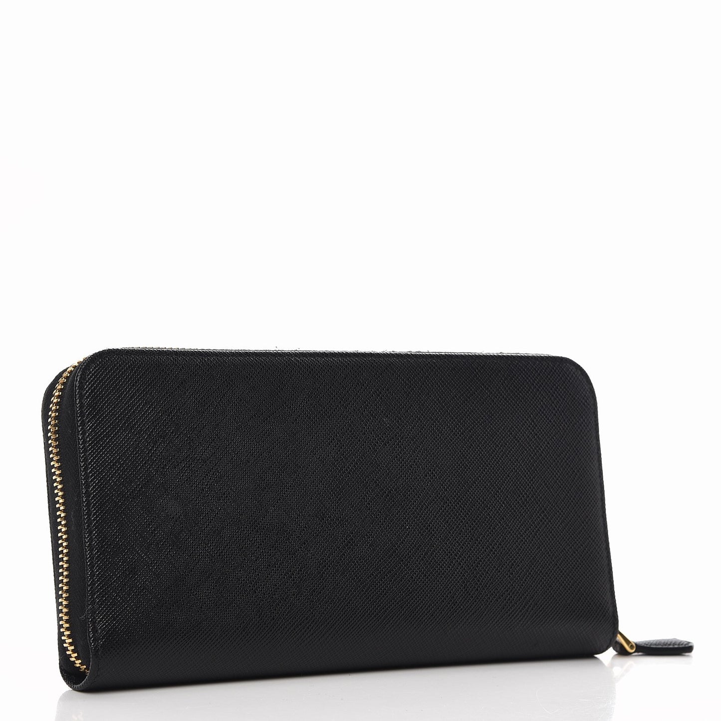 Saffiano Robot Continental Zip Around Wallet Black