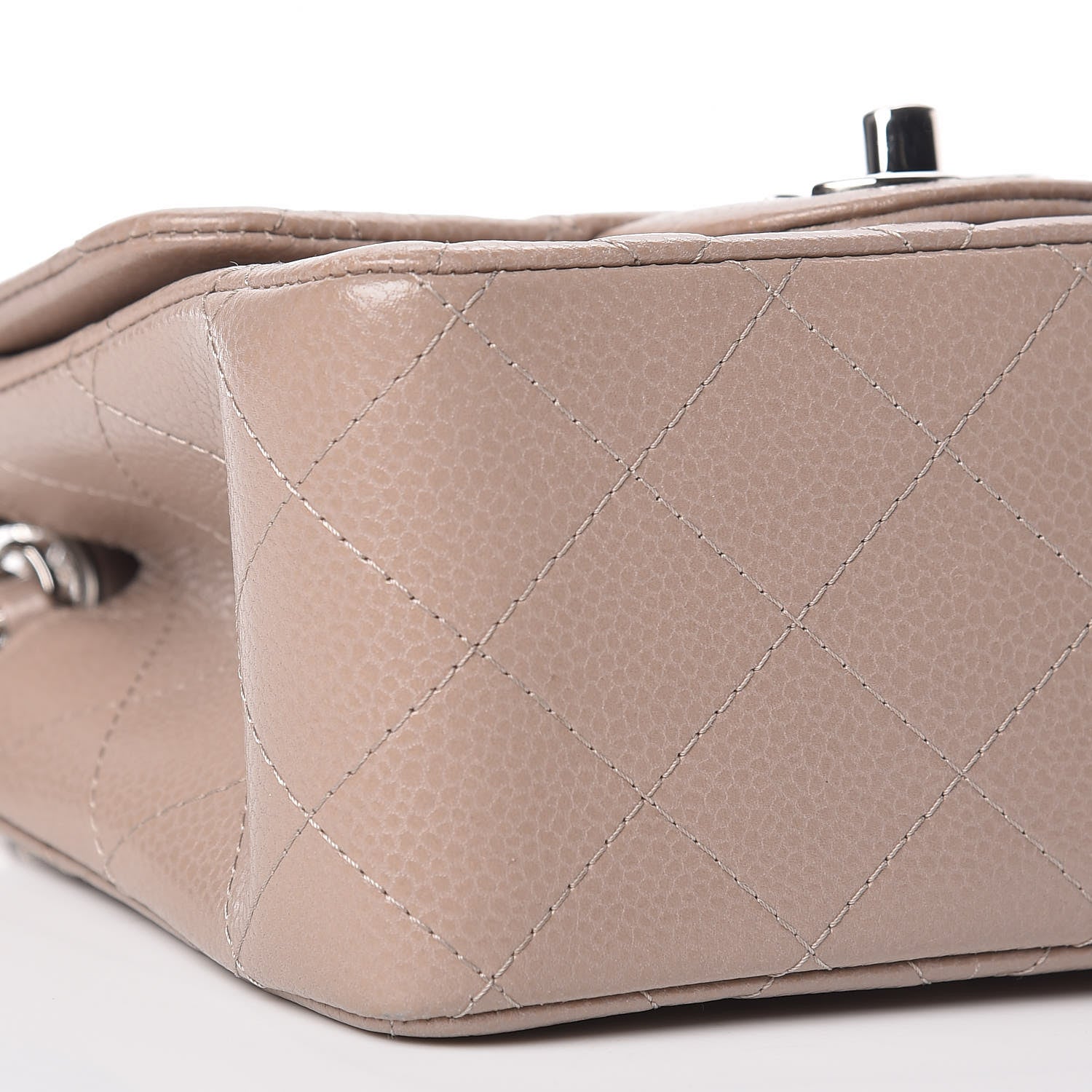 Chanel Caviar Quilted Mini Square Flap Taupe 9 of 10