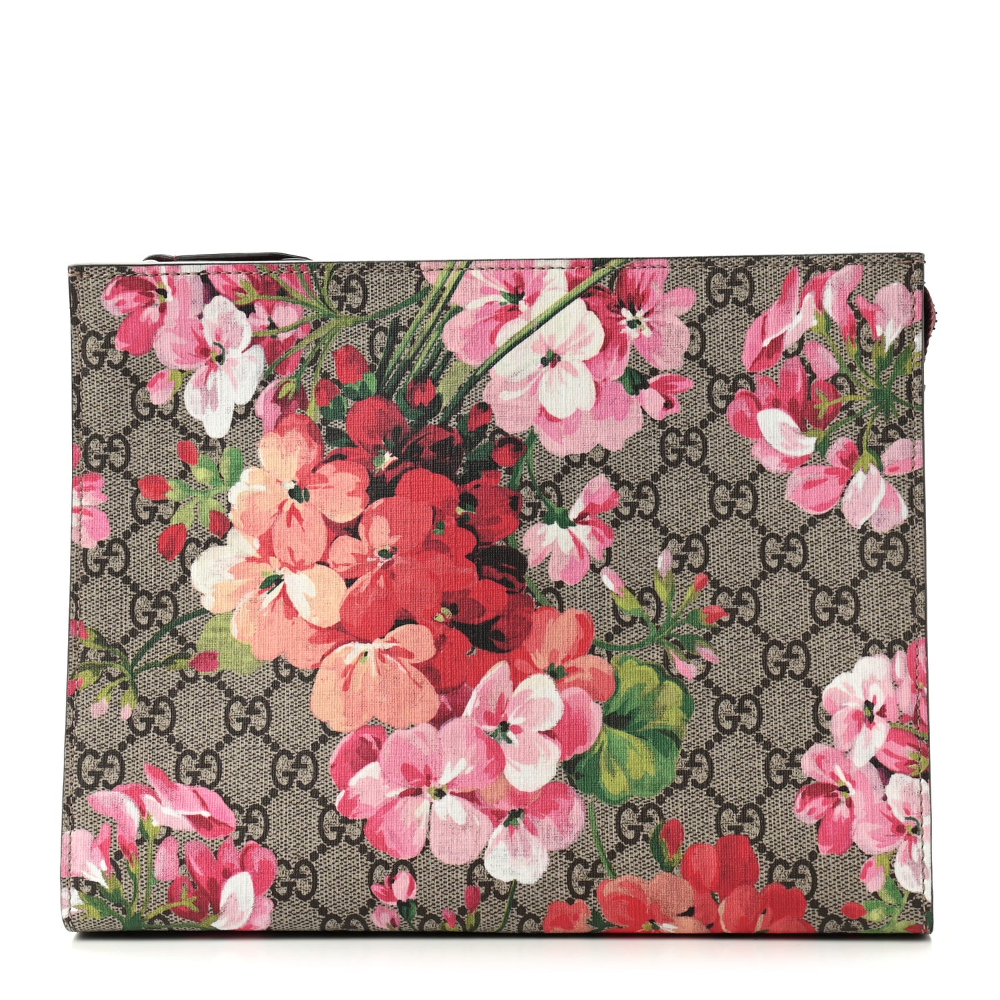 GG Supreme Monogram Blooms Large Cosmetic Case Beige Multicolor Dry Rose