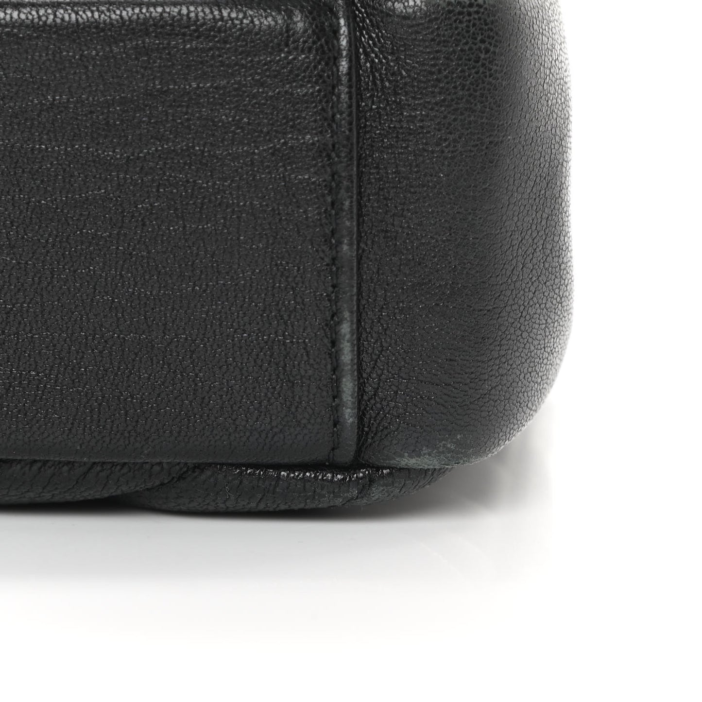 Sheepskin Matelasse Chevron Monogram Medium College Bag Black