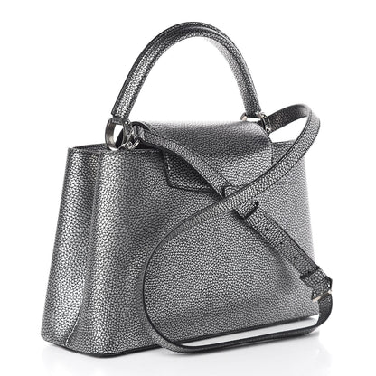 Louis Vuitton Metallic Taurillon Capucines PM Silver Black 3 of 11