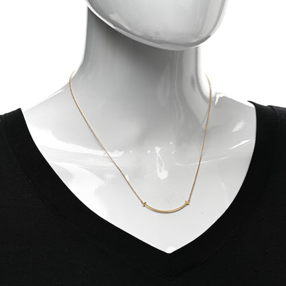 Tiffany 18K Yellow Gold Small T Smile Pendant Necklace 2 of 5