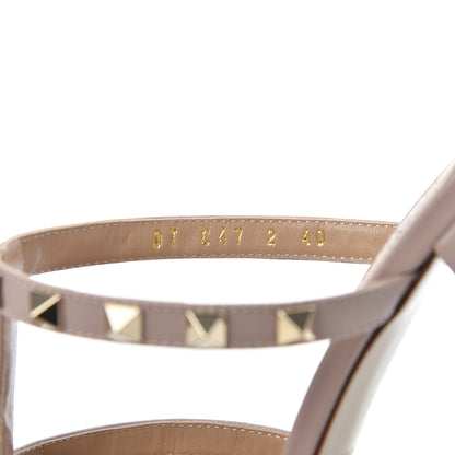 Valentino Garavani Calfskin Rockstud 60mm Caged Slide Sandals 40 Poudre 8 of 9