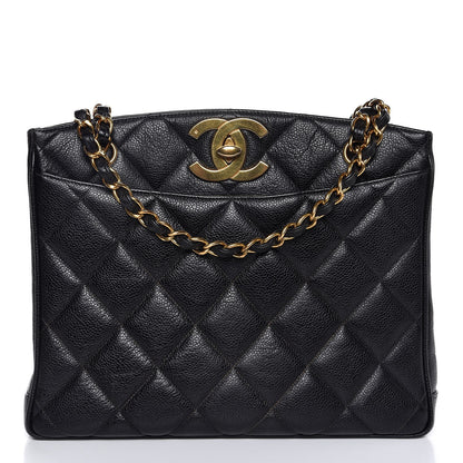 Chanel Caviar Quilted CC Shoulder Bag Black 1 of 8