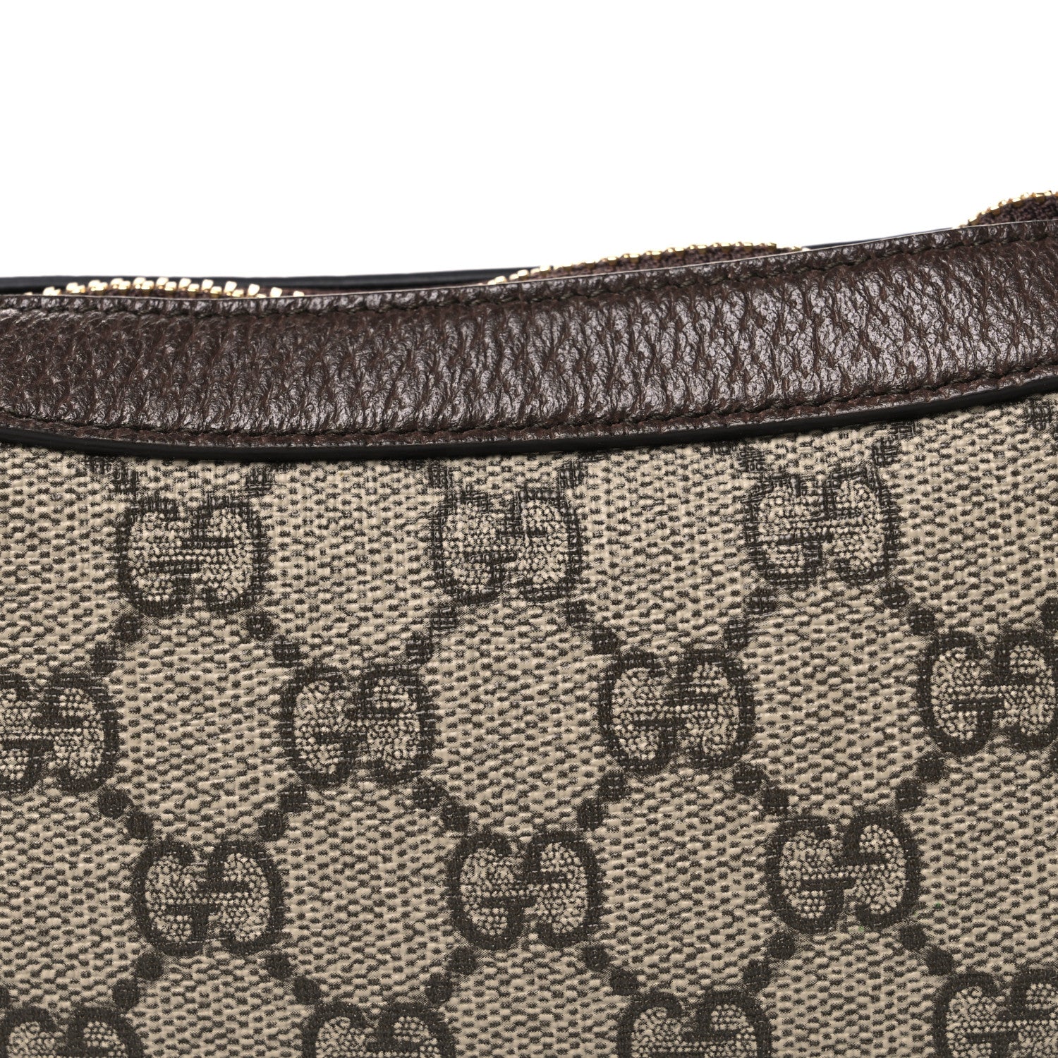 Gucci GG Supreme Monogram Textured Calfskin Web Mini Ophidia Half Moon Hobo Beige Ebony New Acero 8 of 11
