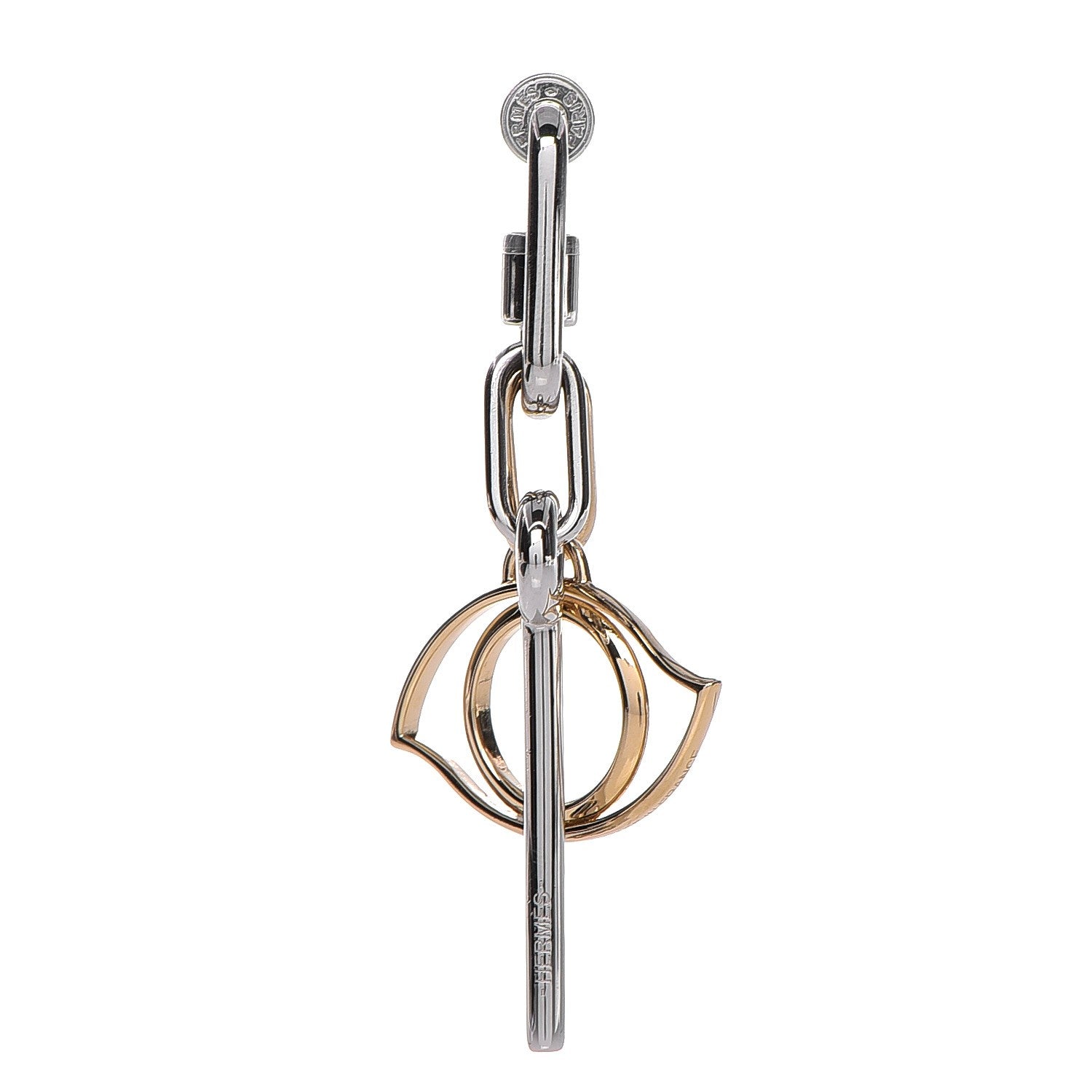 Hermes Palladium Permabrass Curiosite Mono Earring 1 of 8