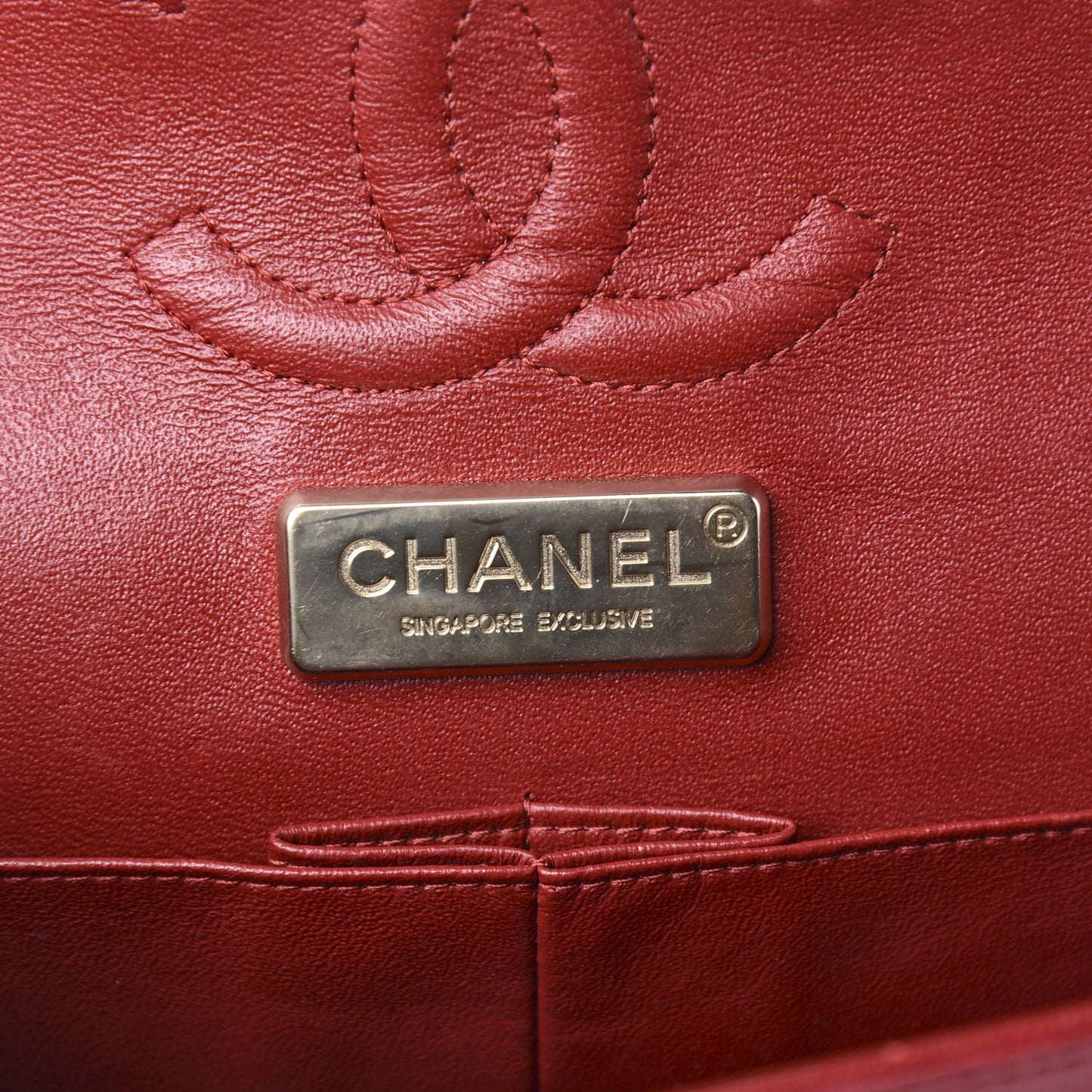 Lambskin Quilted Medium Double Flap with Charms Red