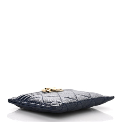 Chanel Caviar Quilted Boy Card Holder Blue 4 of 8