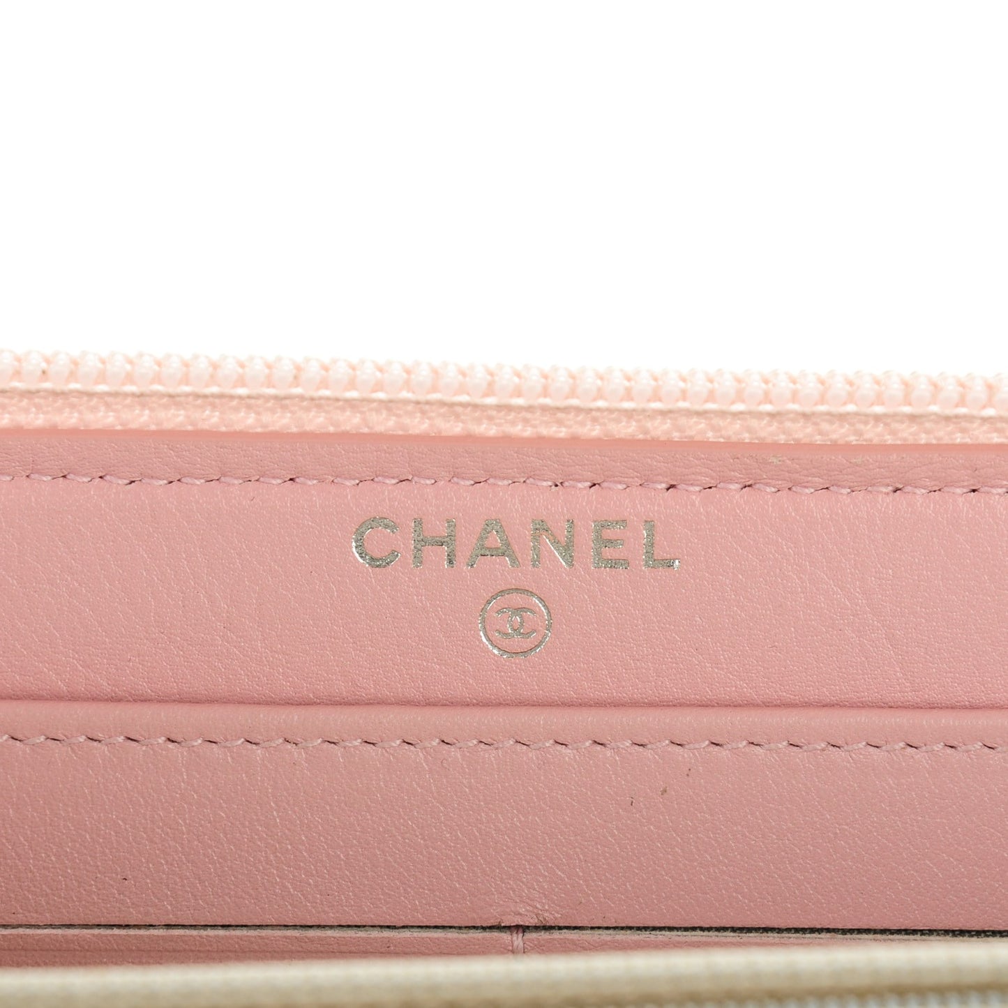 Caviar Large Timeless CC Zip Around Wallet Pink