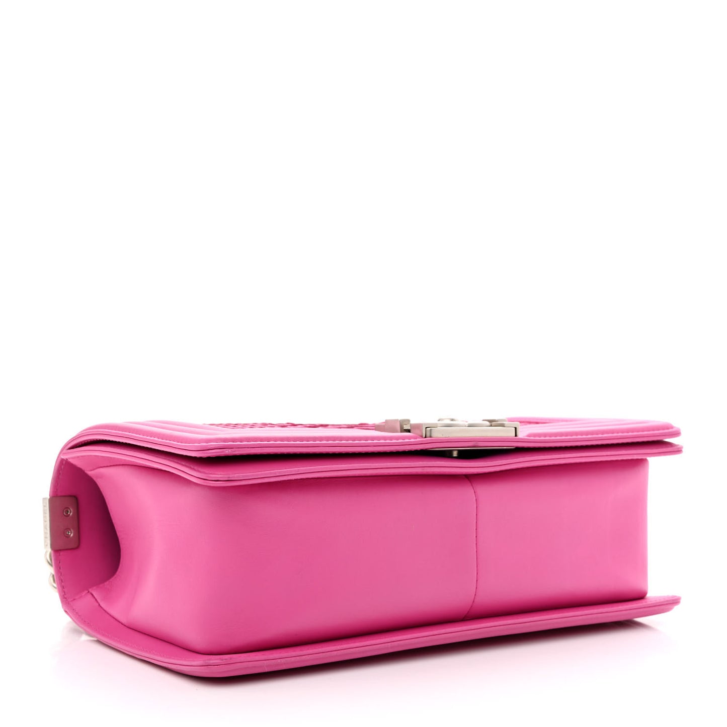 Matte Snakeskin Medium Boy Flap Pink