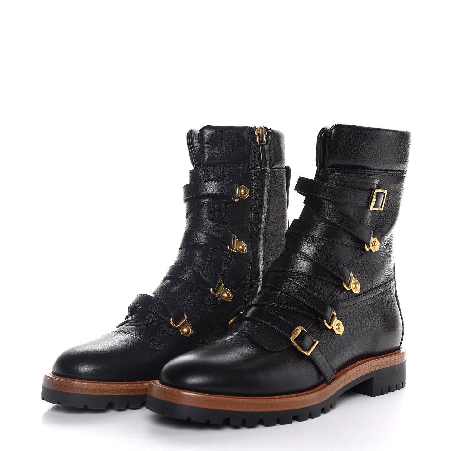 Shiny Calfskin Wildior Low Boot 36 Black