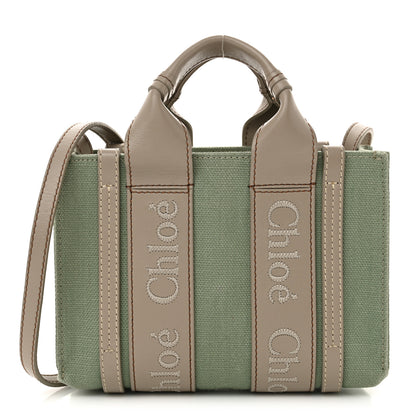 Chloe Cotton Calfskin Mini Woody Ribbon Tote Faded Green 1 of 14