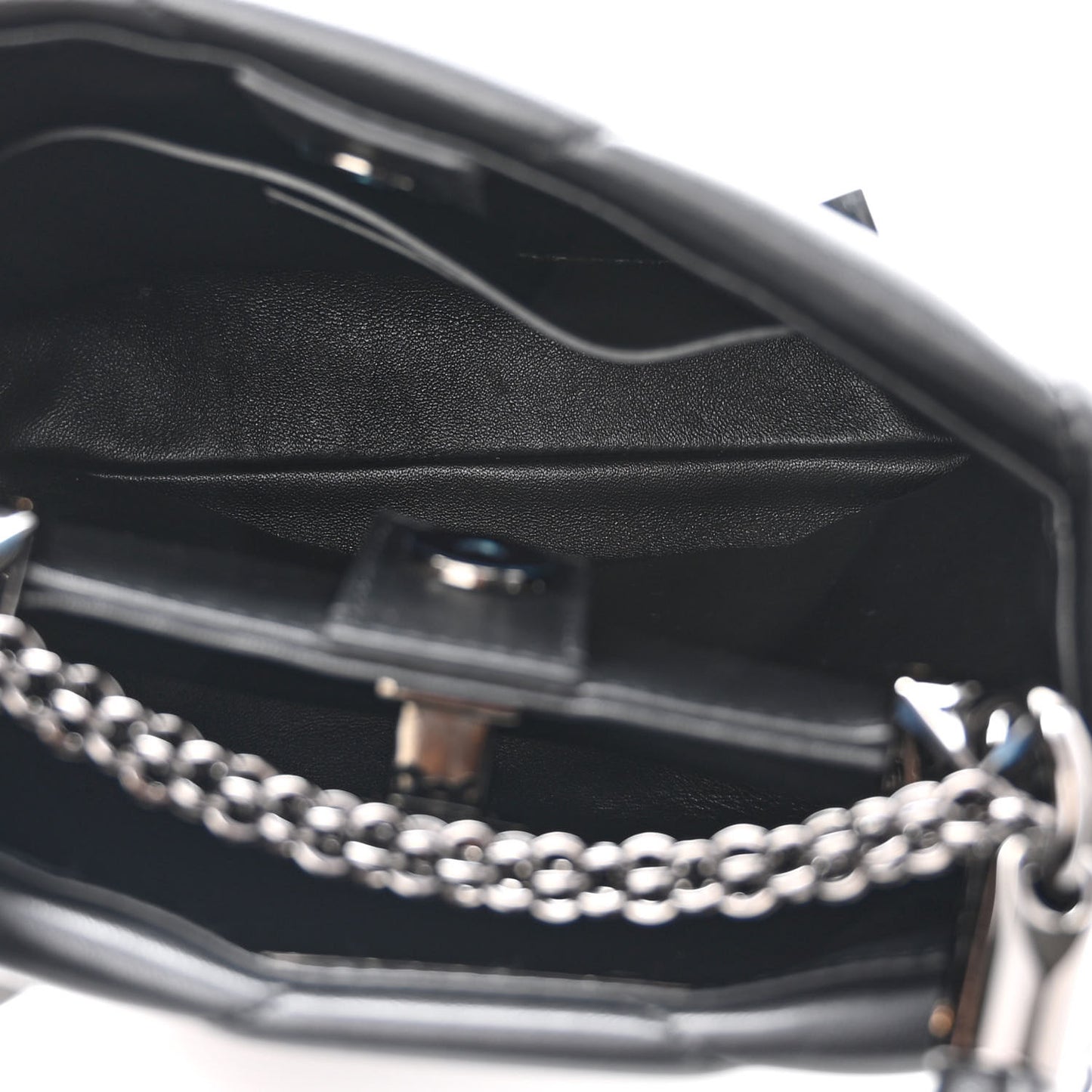 Nappa Monochrome Small Roman Stud The Handle Bag Black