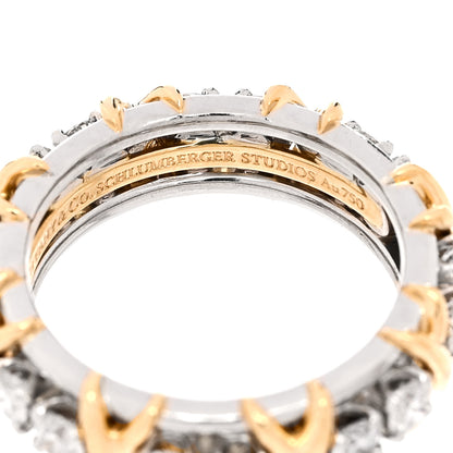 Tiffany Platinum 18K Yellow Gold Diamond Schlumberger Sixteen Stone Ring 52 6 5 of 6