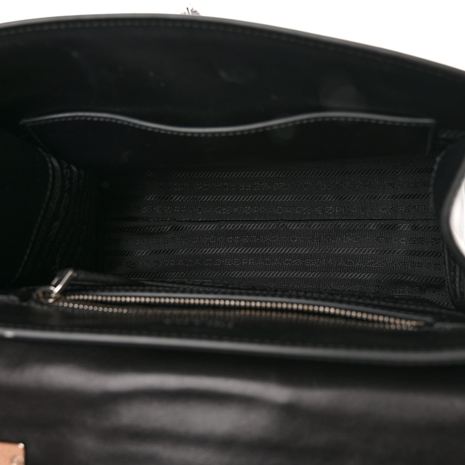 Prada City Calf Ribbon Shoulder Bag Black 6 of 14