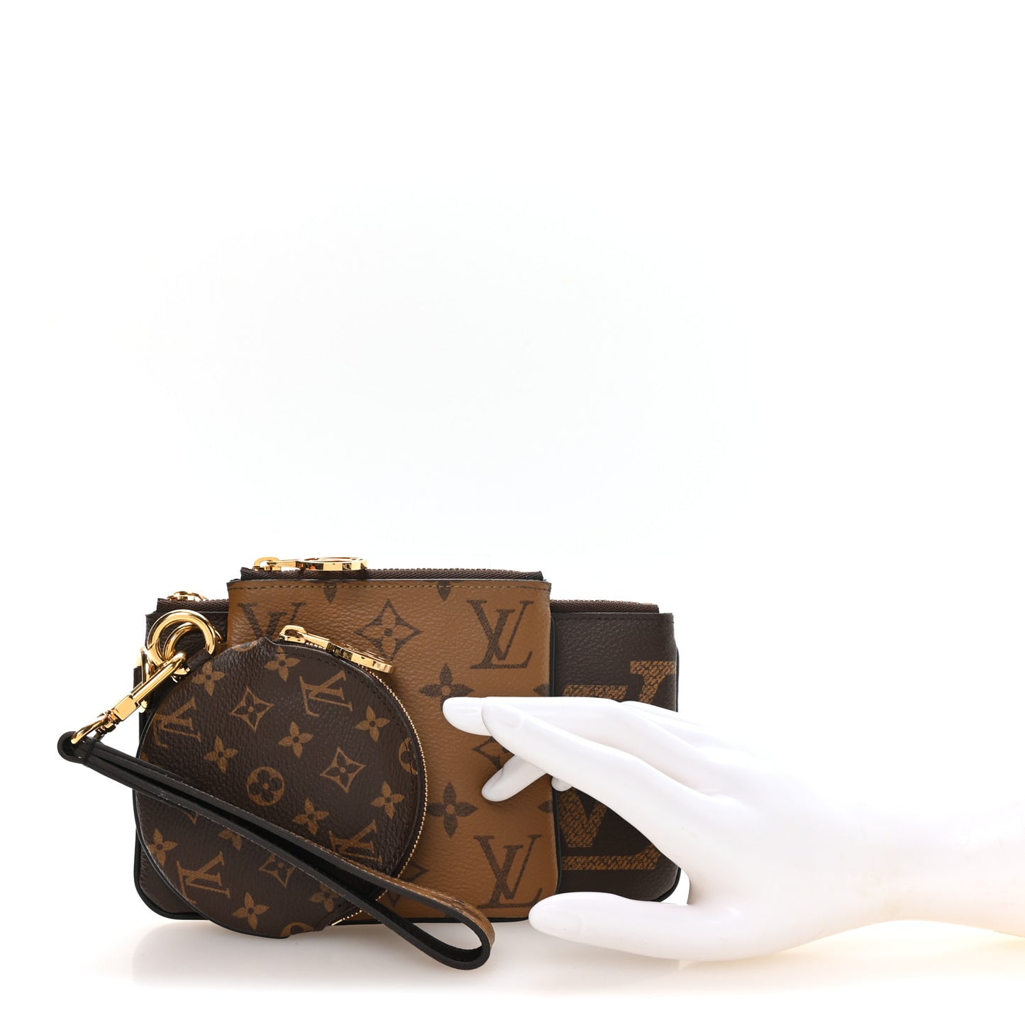 Reverse Monogram Giant Trio Pouch