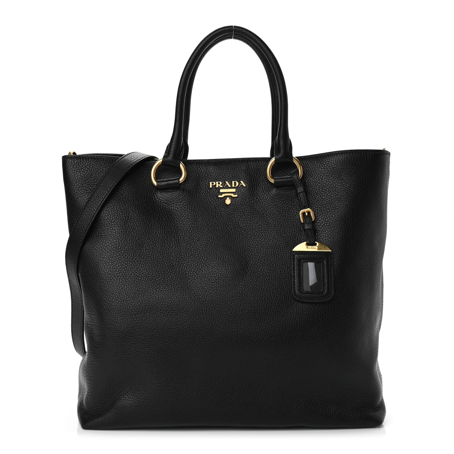 Prada Vitello Daino Tote Black 1 of 8