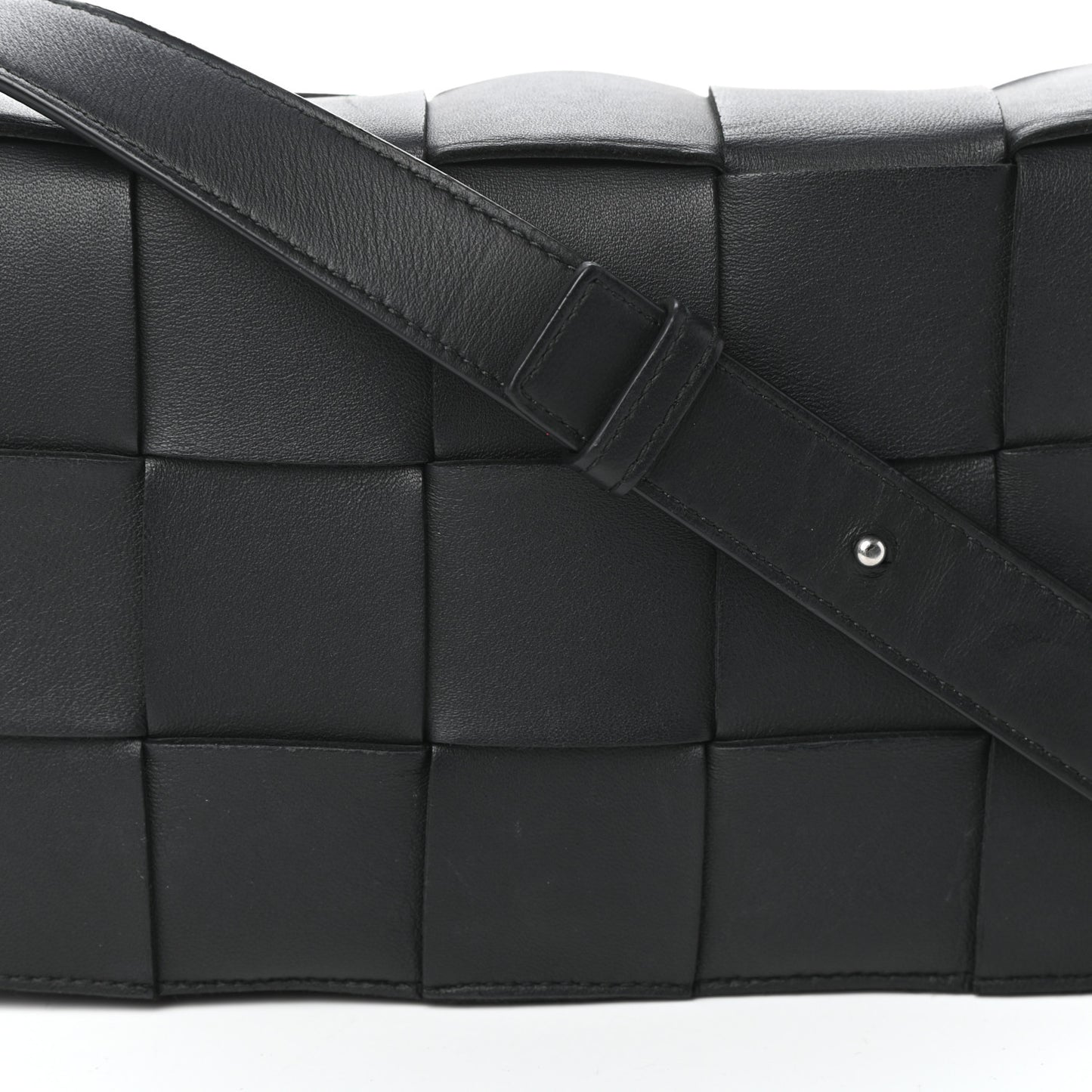 Lambskin Maxi Intrecciato Cassette Crossbody Bag Black