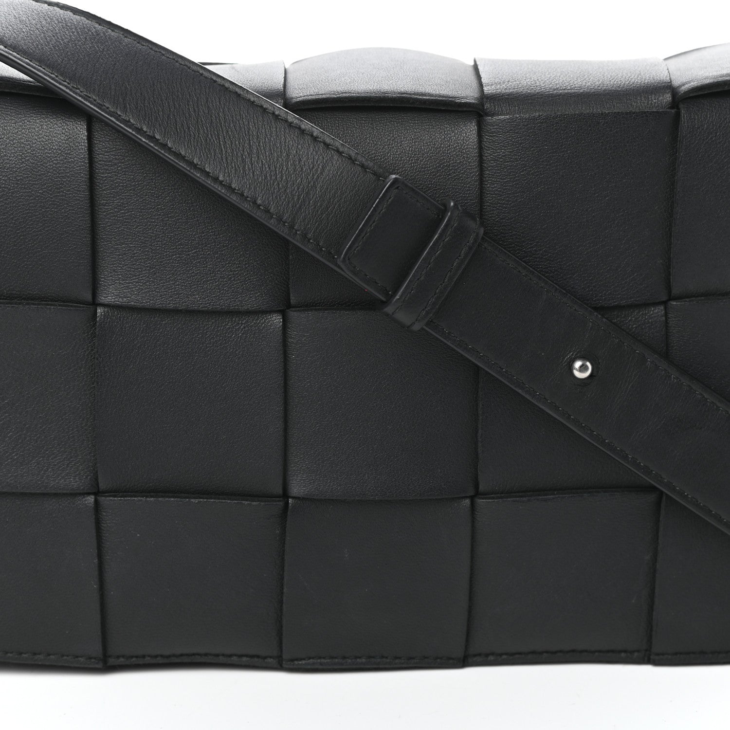 Bottega Veneta Lambskin Maxi Intrecciato Cassette Crossbody Bag Black 7 of 9