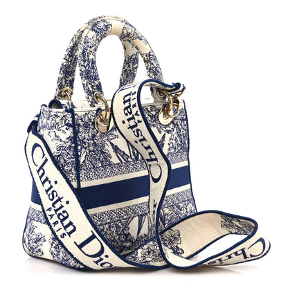 Christian Dior Canvas Reverse Embroidered Rêve d'Infini Medium Lady D-Lite Blue Multicolor 3 of 11