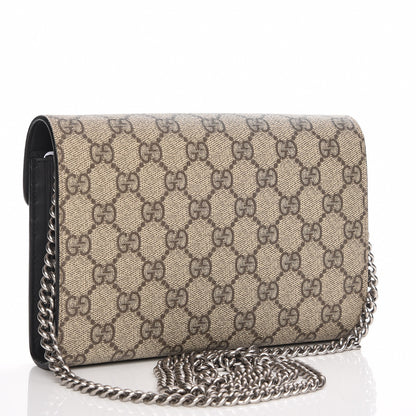 Gucci GG Supreme Monogram Mini Dionysus Chain Wallet Beige Black 3 of 6