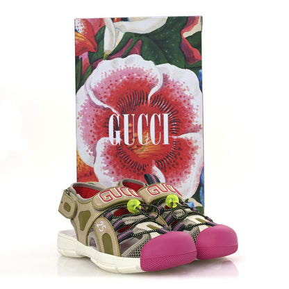 Gucci Mesh Fabric Tinsel Sport Sandals 36.5 Loess Sand Box Pink 10 of 10