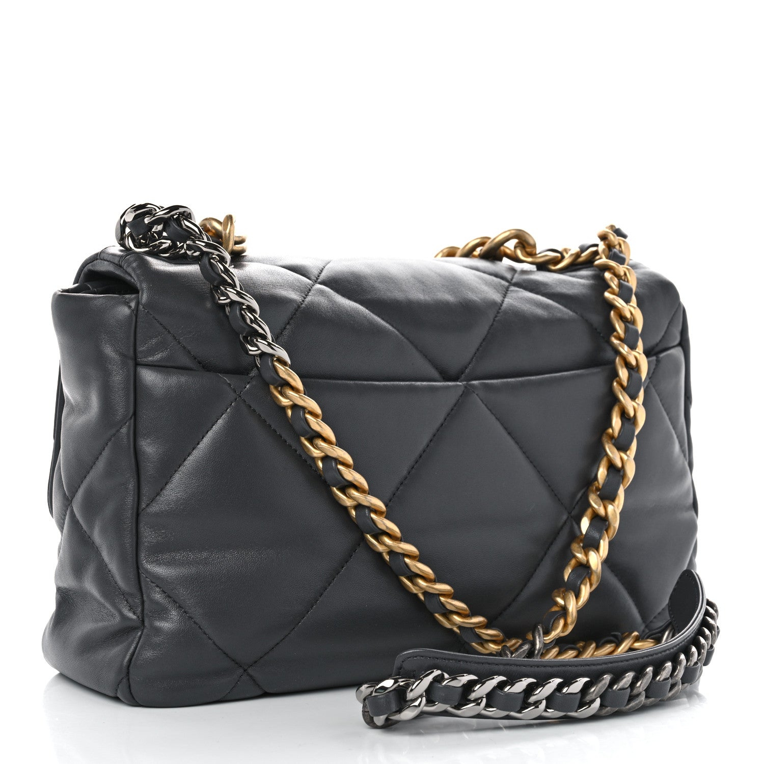 Chanel Lambskin Quilted Large Chanel 19 Flap Dark Grey 3 of 10