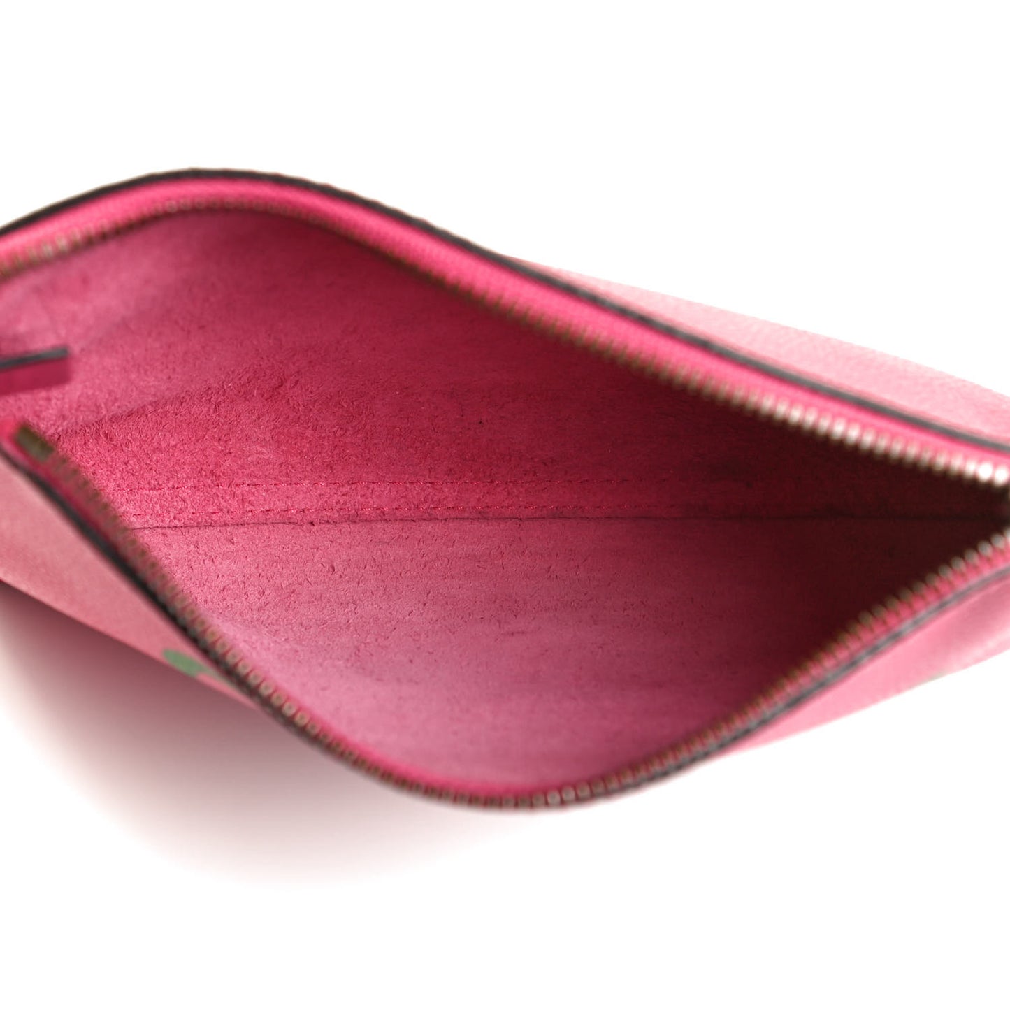 Pebbled Calfskin Medium Logo Portfolio Clutch Box Pink Green