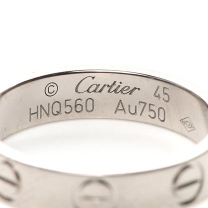 Cartier 18K White Gold 3.5mm LOVE Wedding Band Ring 45 3.25 4 of 4