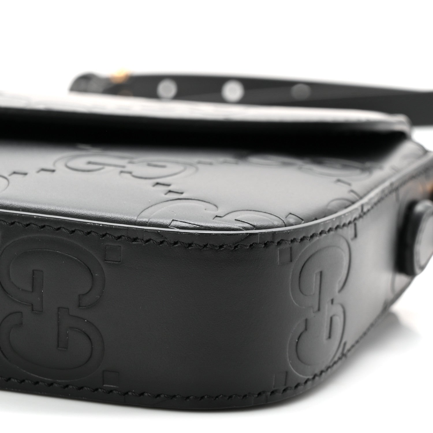 Gucci Gilbert Calfskin GG Super Mini Shoulder Bag Black 10 of 10