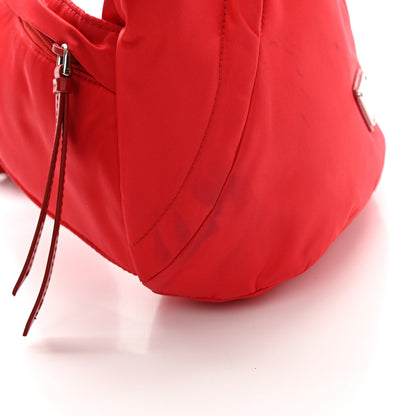 Prada Re-Nylon Vitello Metal Triangle Logo Sling Backpack Rosso 13 of 15