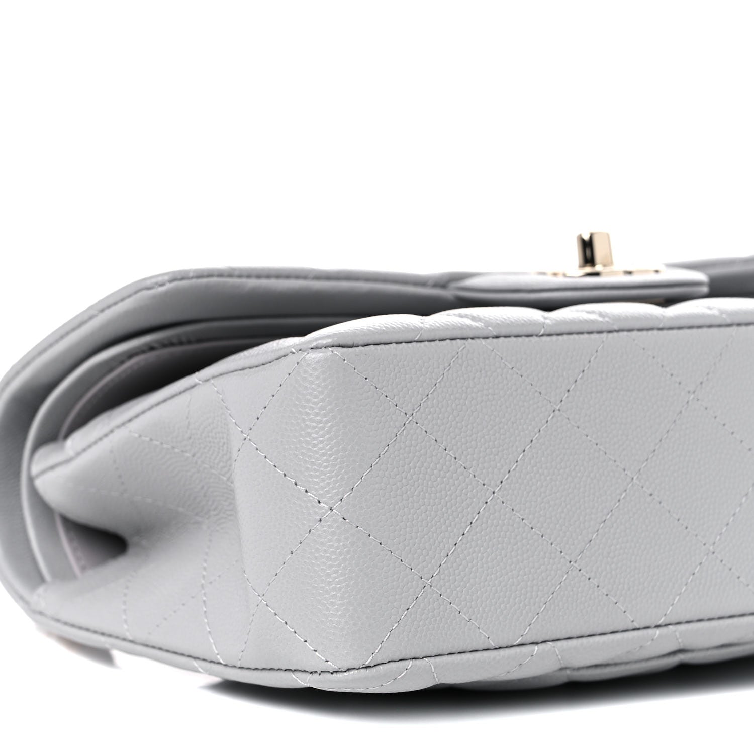 Chanel Caviar Quilted Small Double Flap Grey 8 of 10