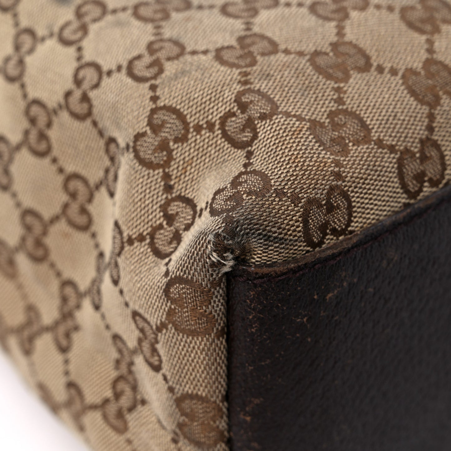 GG Monogram Large Web Handle Vertical Tote Dark Brown