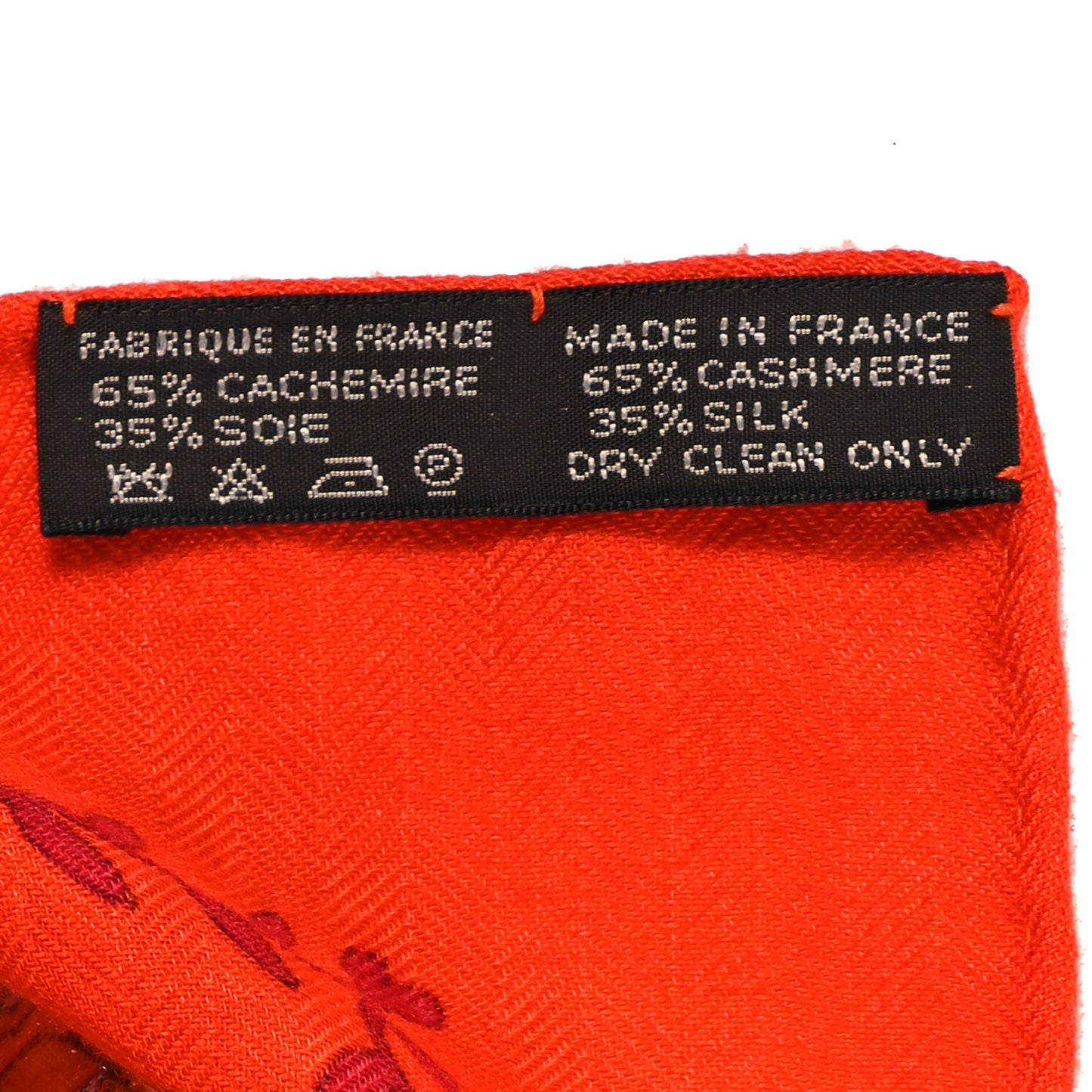 Cashmere Silk Aux Portes du Palais Shawl 140 Capucine Orange Corail