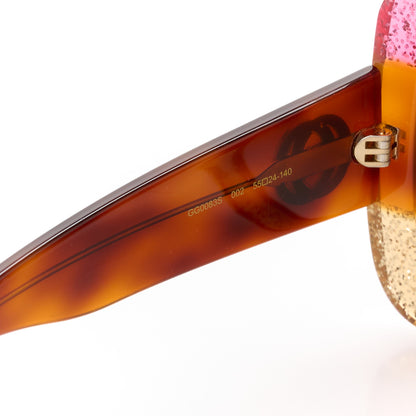 Gucci Square Frame GG0083S Sunglasses Glitter Pink Multi 5 of 8