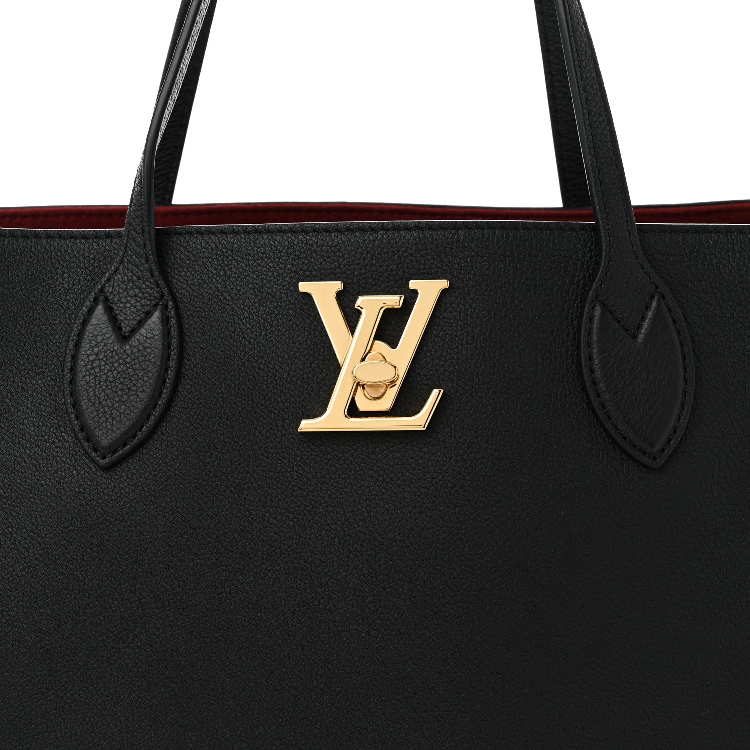 Louis Vuitton Grained Calfskin Lockme Shopper Black 7 of 10