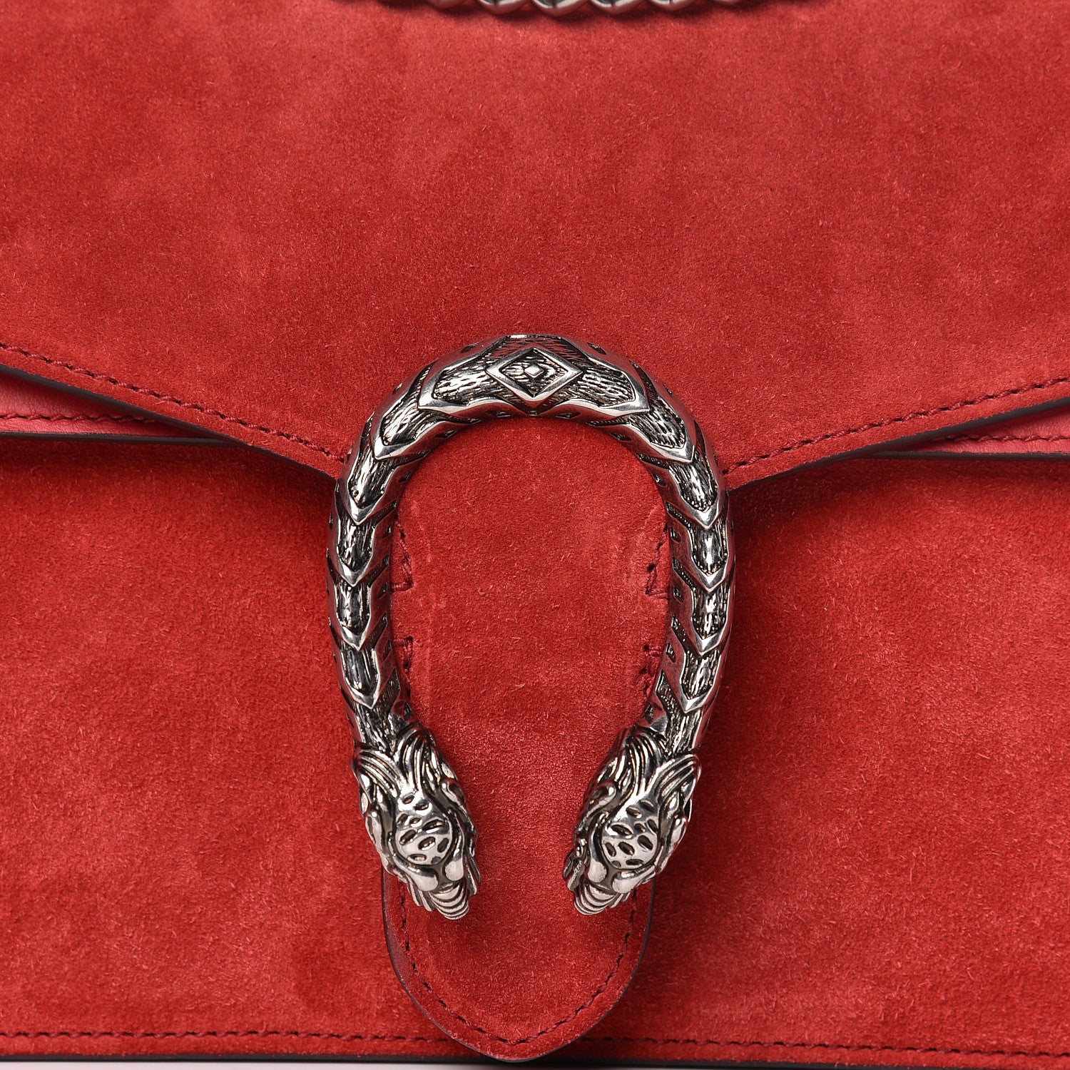 Gucci Suede Vitello Velvet Small Dionysus Shoulder Bag Vulcanic Red 10 of 12