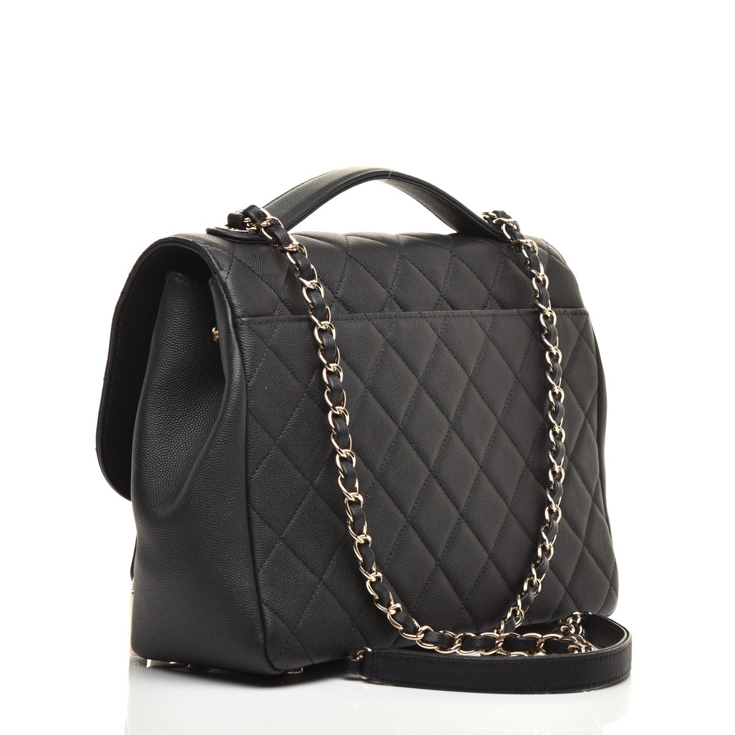 Caviar Quilted Large Business Affinity Flap Black