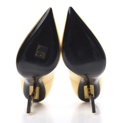 Saint Laurent Calfskin Opyum 100 Pumps 38 Gold 5 of 9