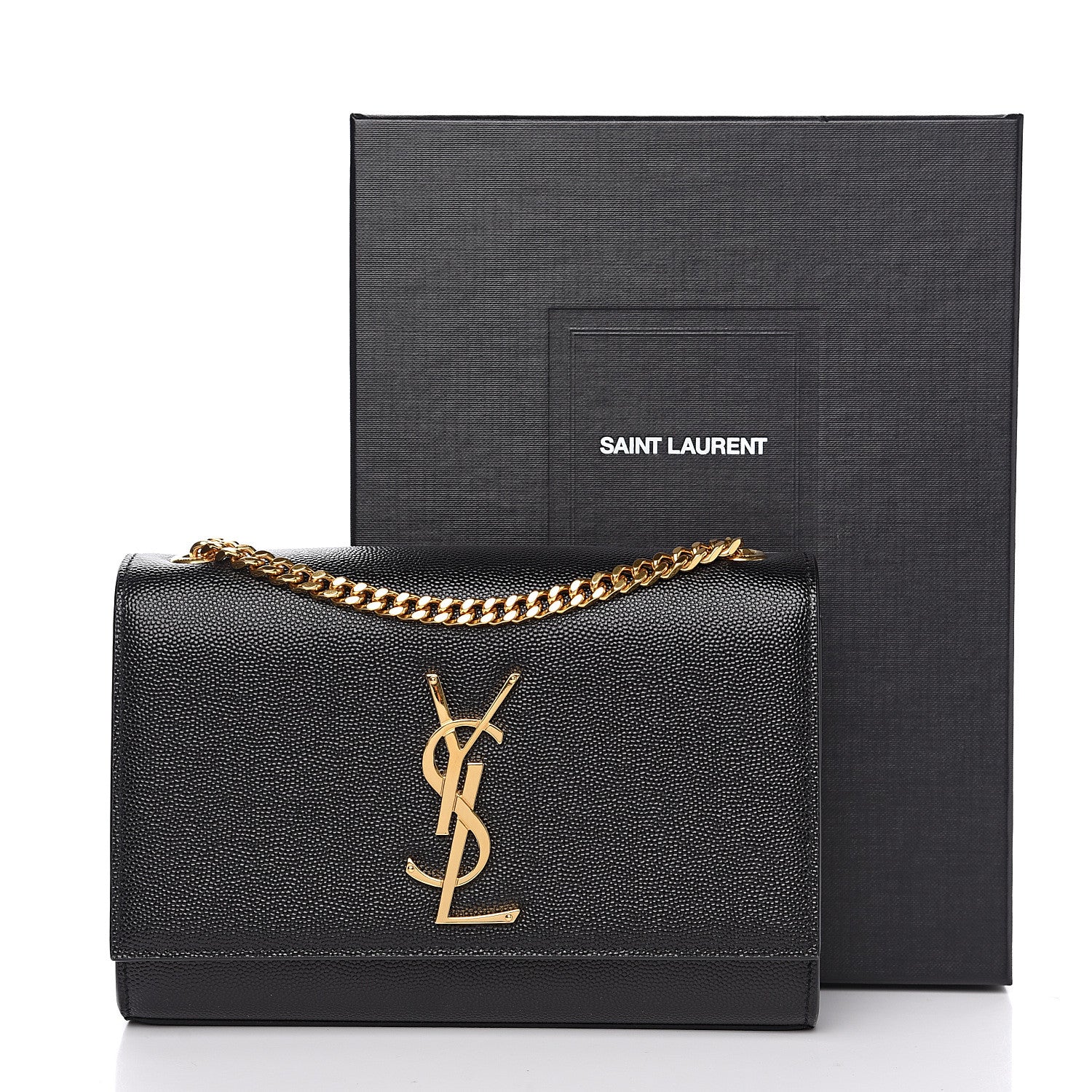 Saint Laurent Grain De Poudre Small Monogram Kate Satchel Black 9 of 9