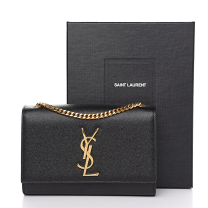 Saint Laurent Grain De Poudre Small Monogram Kate Satchel Black 9 of 9