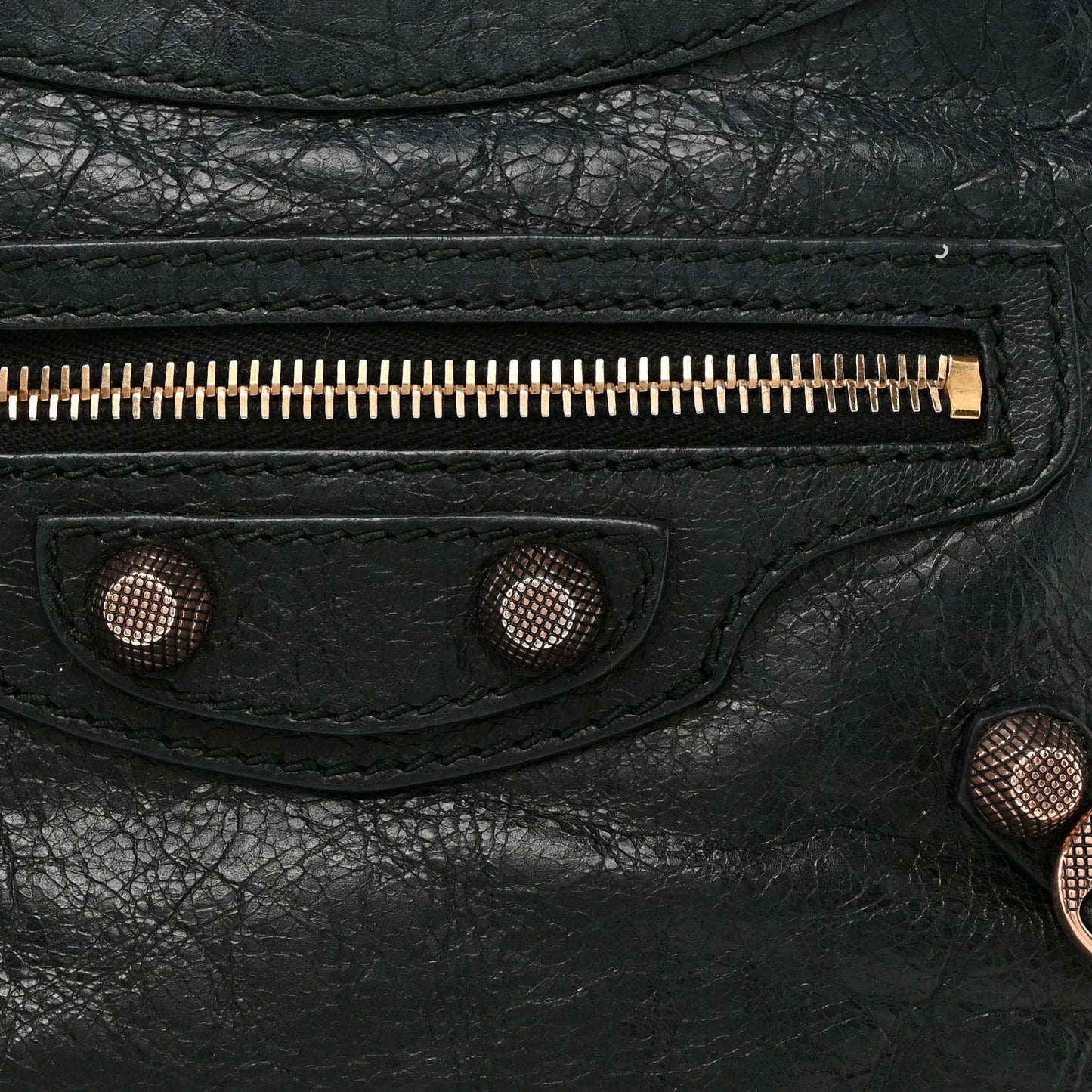 Agneau Giant 12 Rose Gold Hardware Hip Black