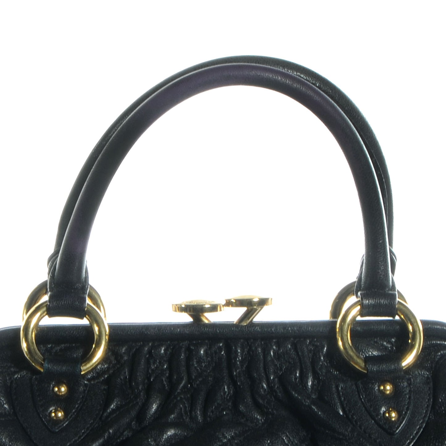 Quilted Leather Stam Black