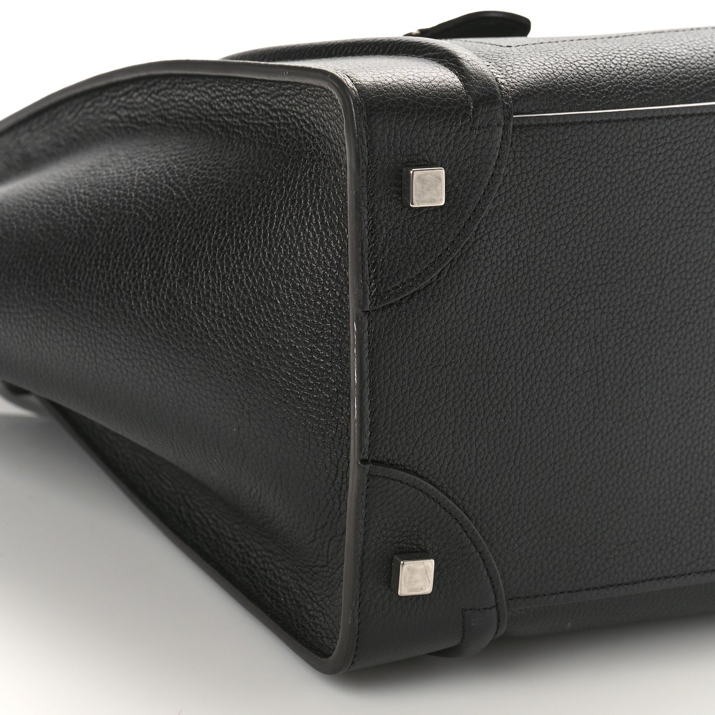 Drummed Calfskin Mini Luggage Black