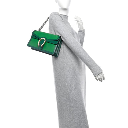 Gucci Azalea Calfskin Enamel Small Dionysus Shoulder Bag New Shamarock Emerald Off White 3 of 13