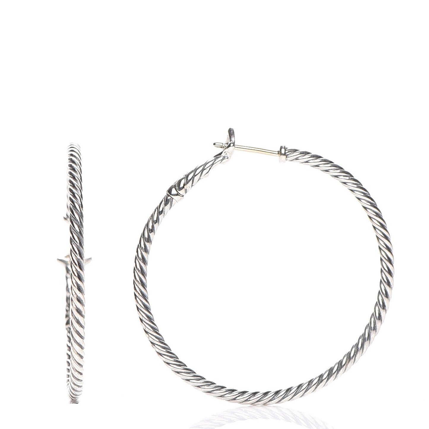 Sterling Silver Large Cable Classics Hoop Earrings